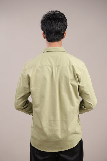 Niyam – Plain Light Green Oxford Shirt - Binioz