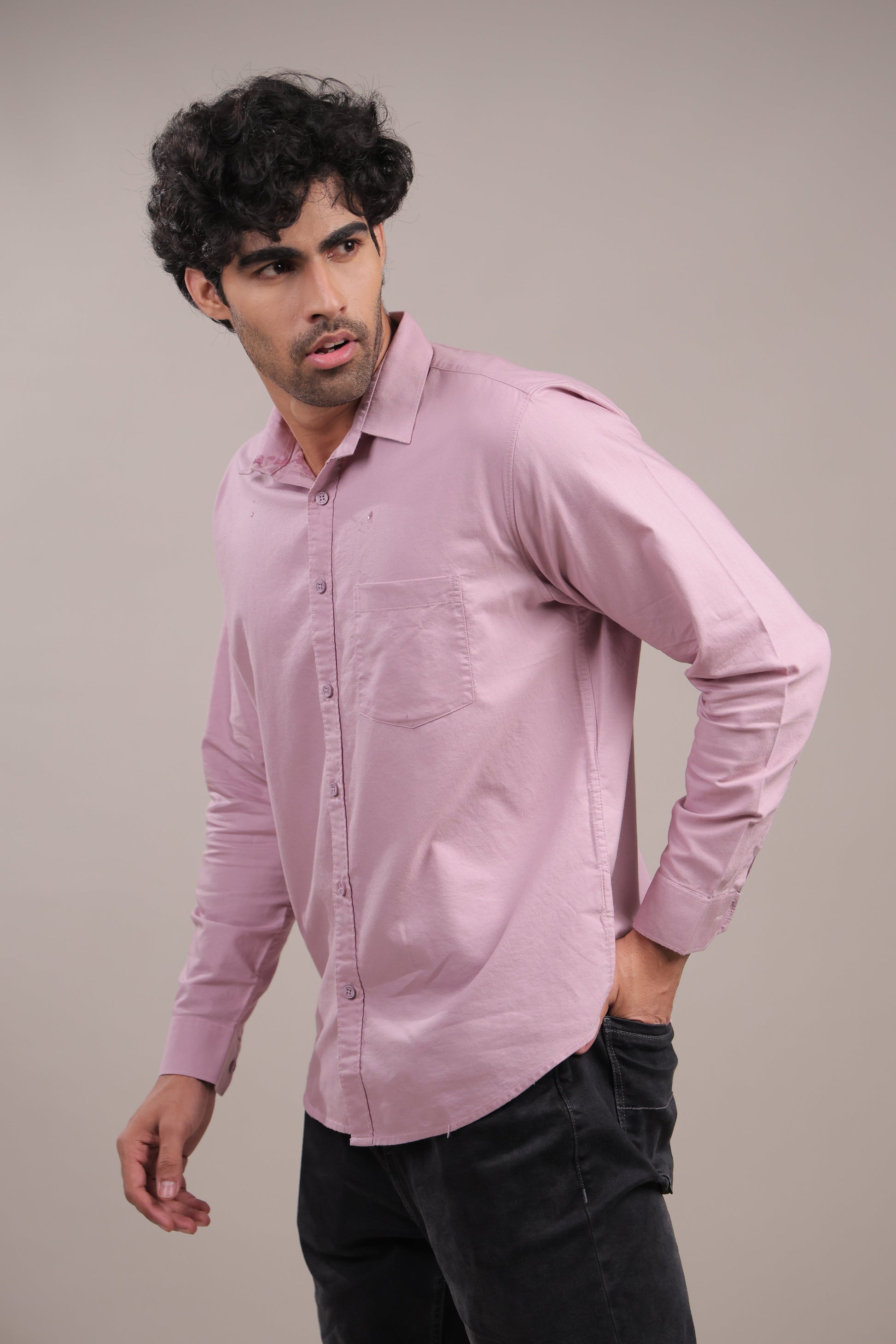 Niyam – Plain Pink Oxford Shirt - Binioz
