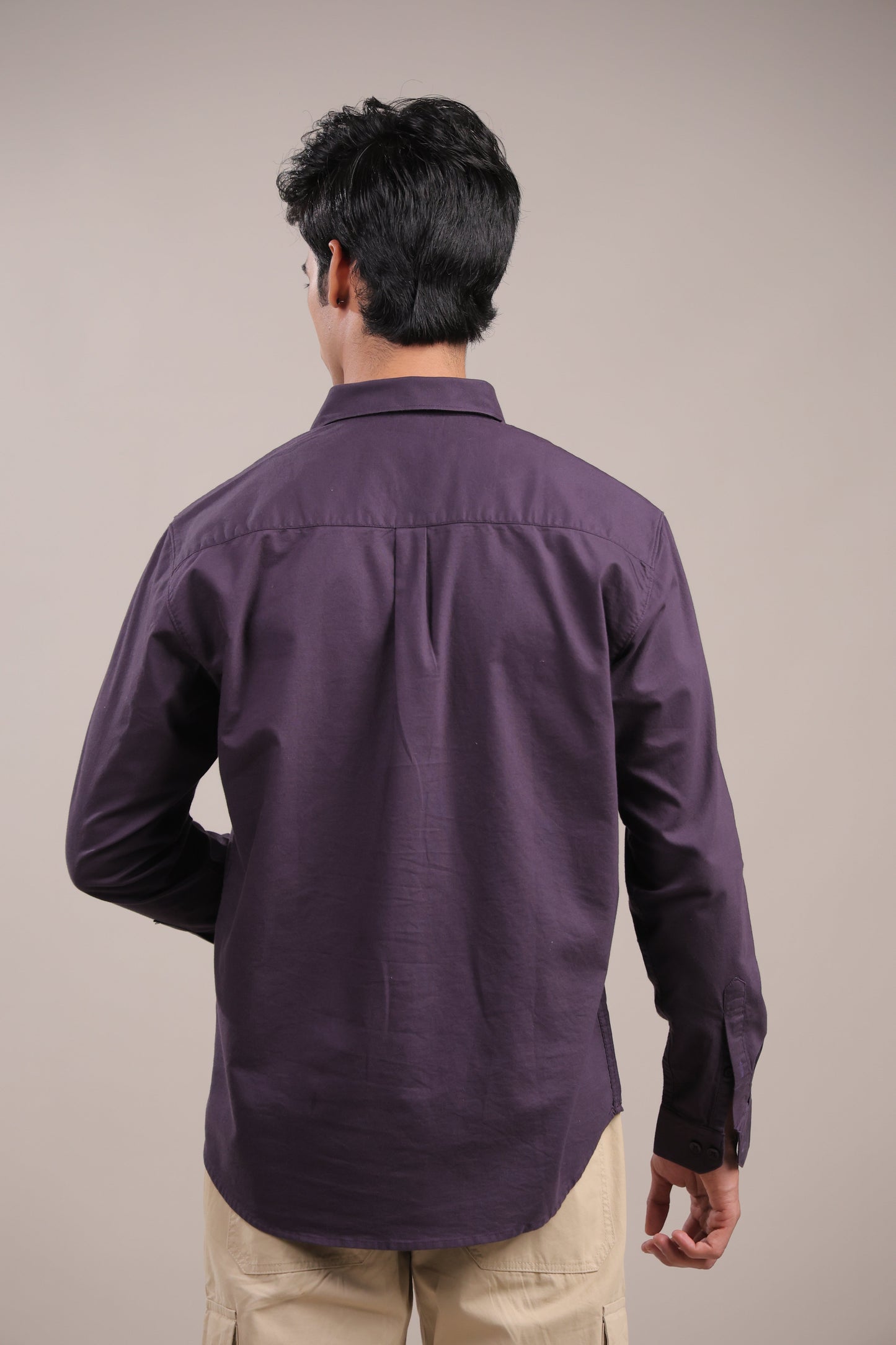 Niyam – Plain Purple Oxford Shirt - Binioz