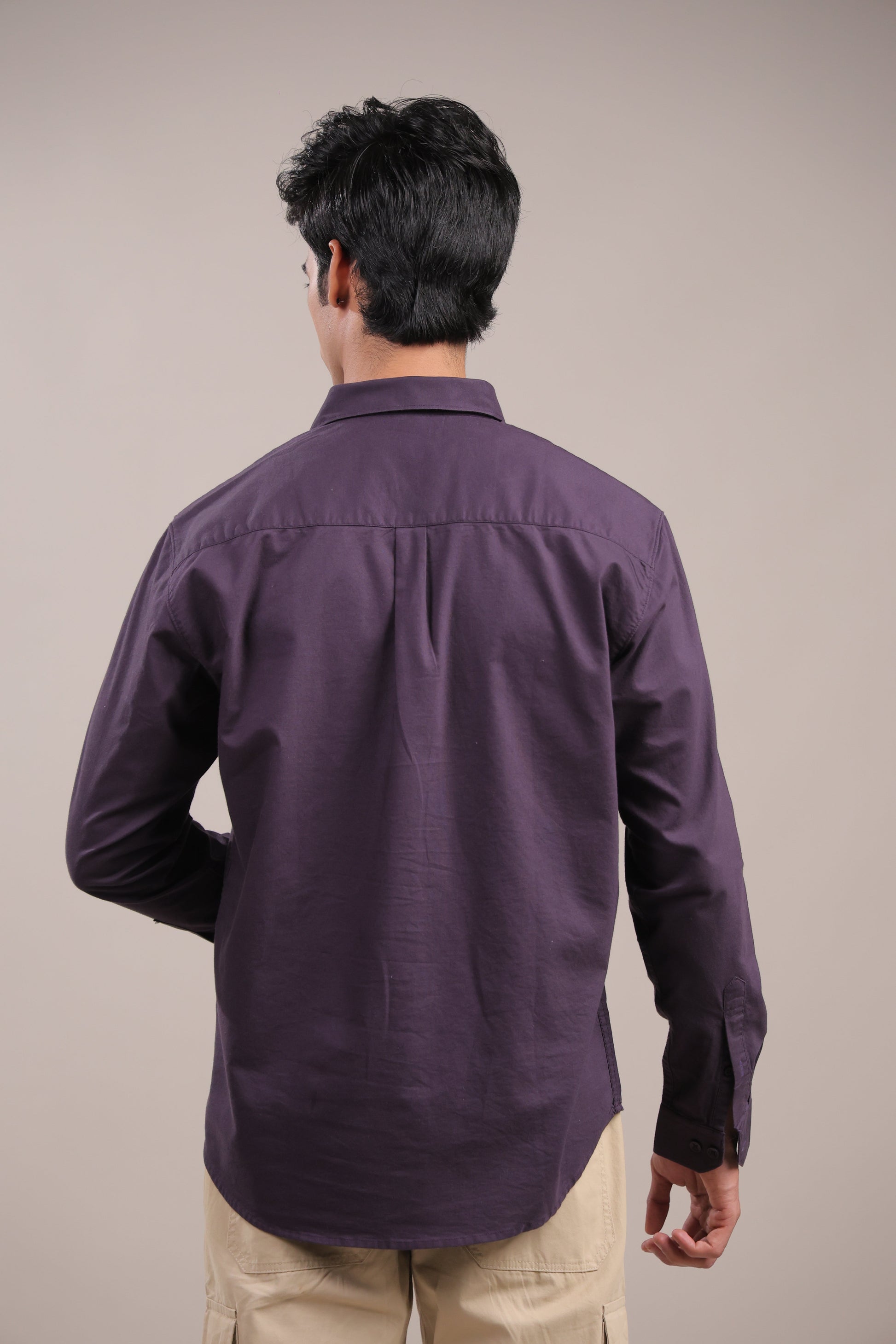 Niyam – Plain Purple Oxford Shirt - Binioz