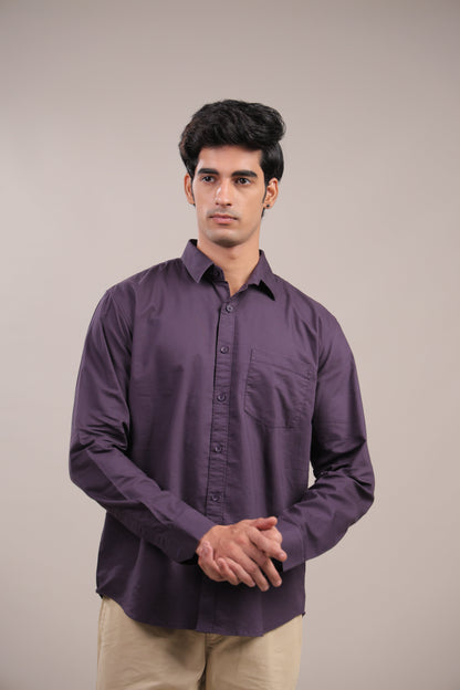 Niyam – Plain Purple Oxford Shirt - Binioz