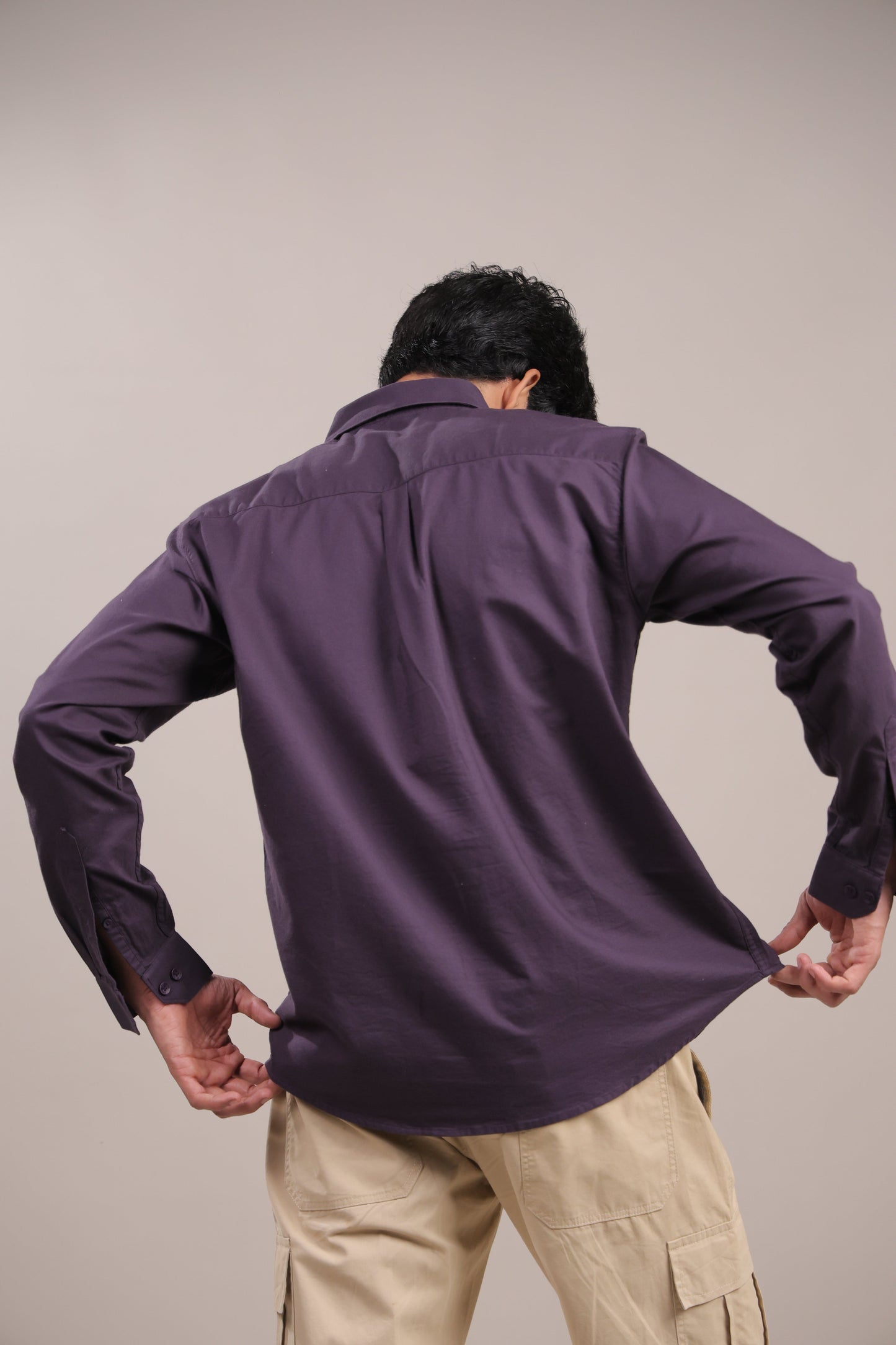Niyam – Plain Purple Oxford Shirt - Binioz