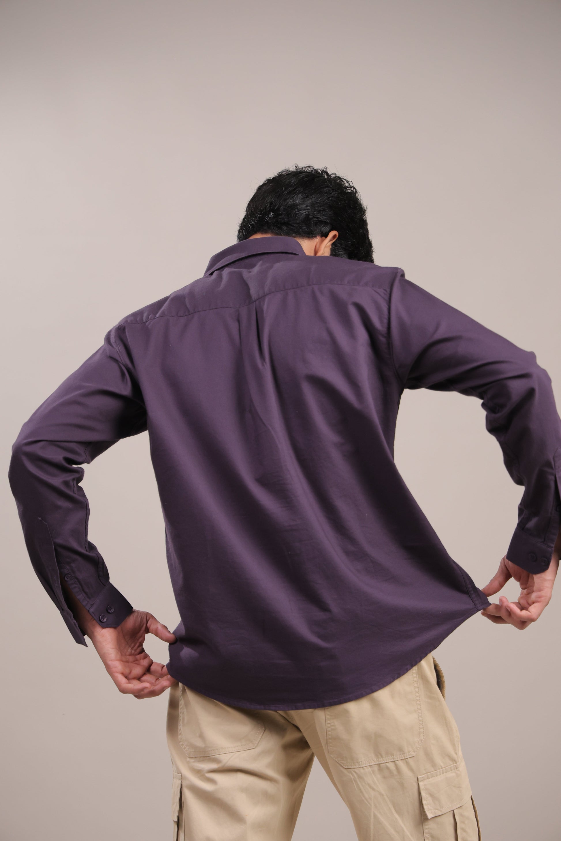 Niyam – Plain Purple Oxford Shirt - Binioz
