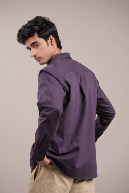 Niyam – Plain Purple Oxford Shirt - Binioz