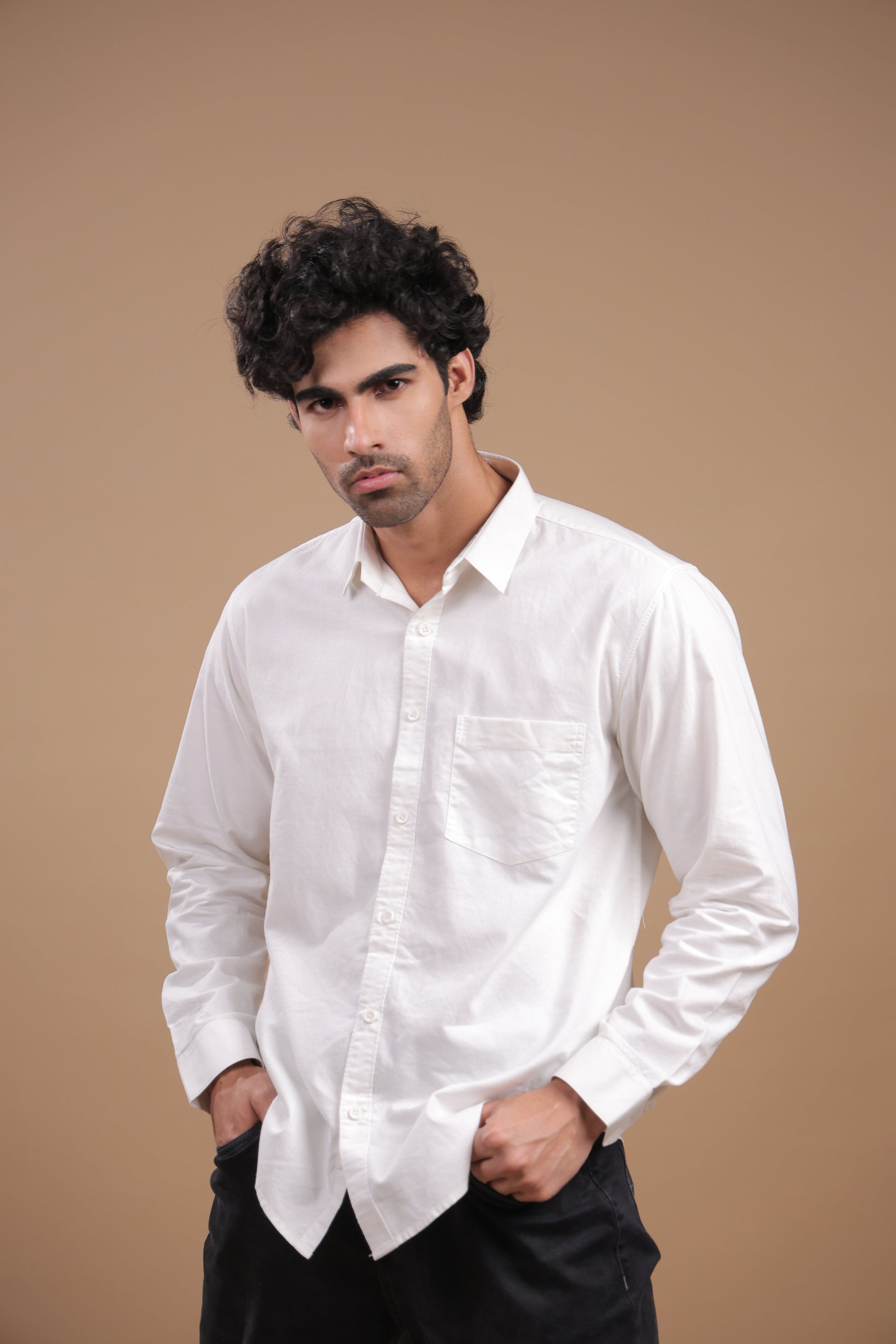Niyam – Plain White Oxford Shirt - Binioz