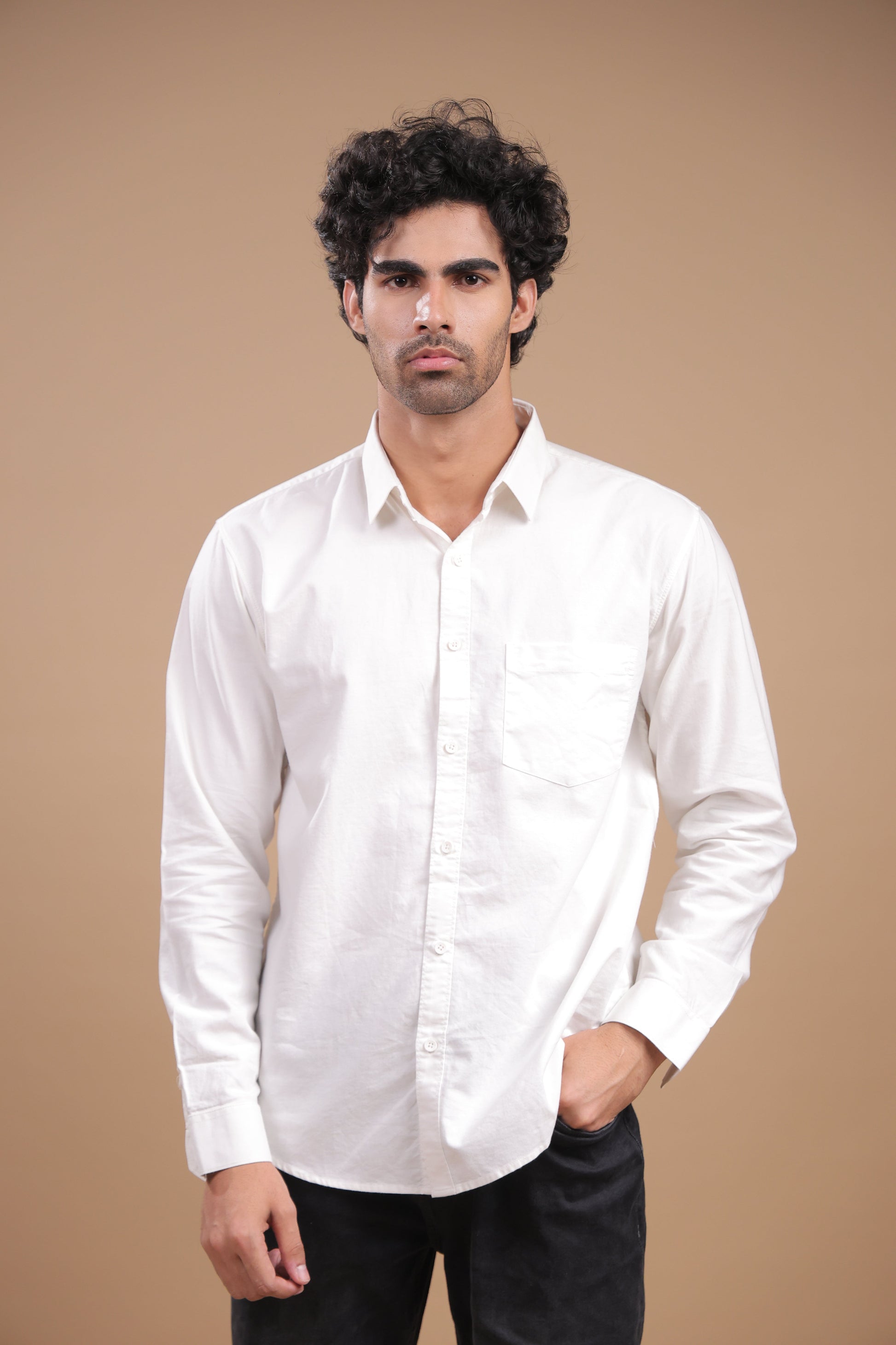 Niyam – Plain White Oxford Shirt - Binioz
