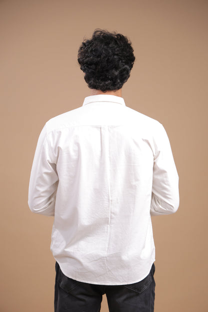 Niyam – Plain White Oxford Shirt - Binioz