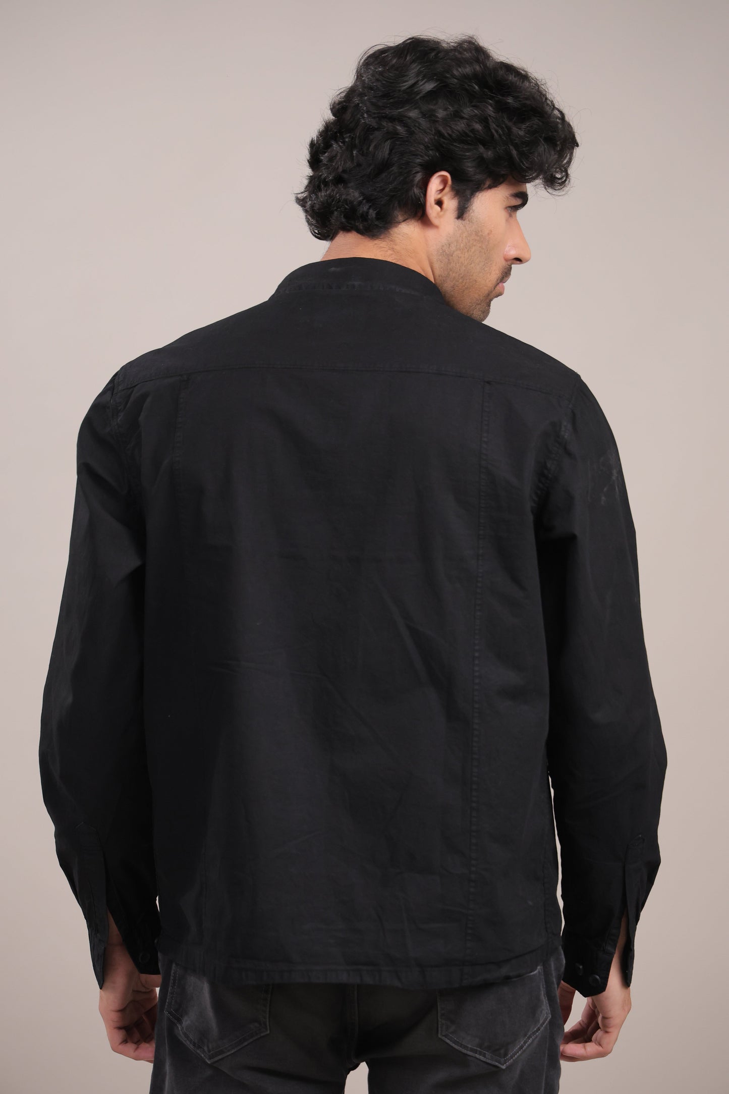 Prakriti – Black Embroidered Recycled Shirt - Binioz
