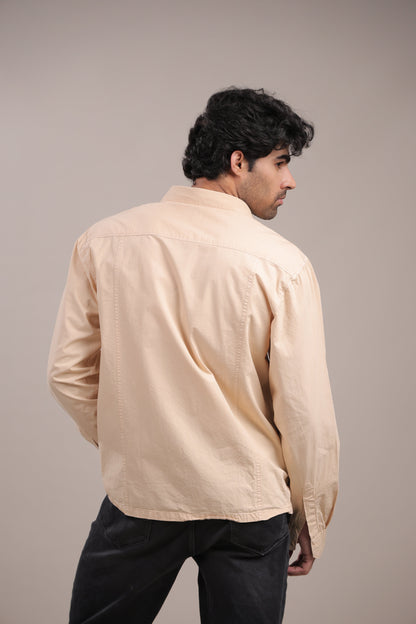 Prakriti – Cream Embroidered Recycled Shirt - Binioz
