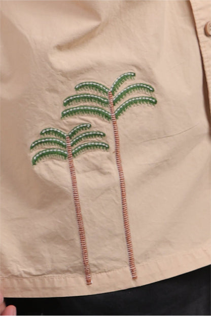 Prakriti – Cream Embroidered Recycled Shirt - Binioz