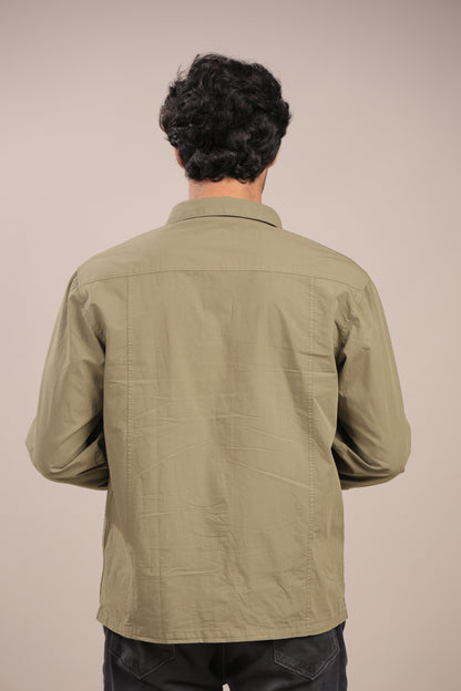 Prakriti – Green Embroidered Recycled Shirt - Binioz