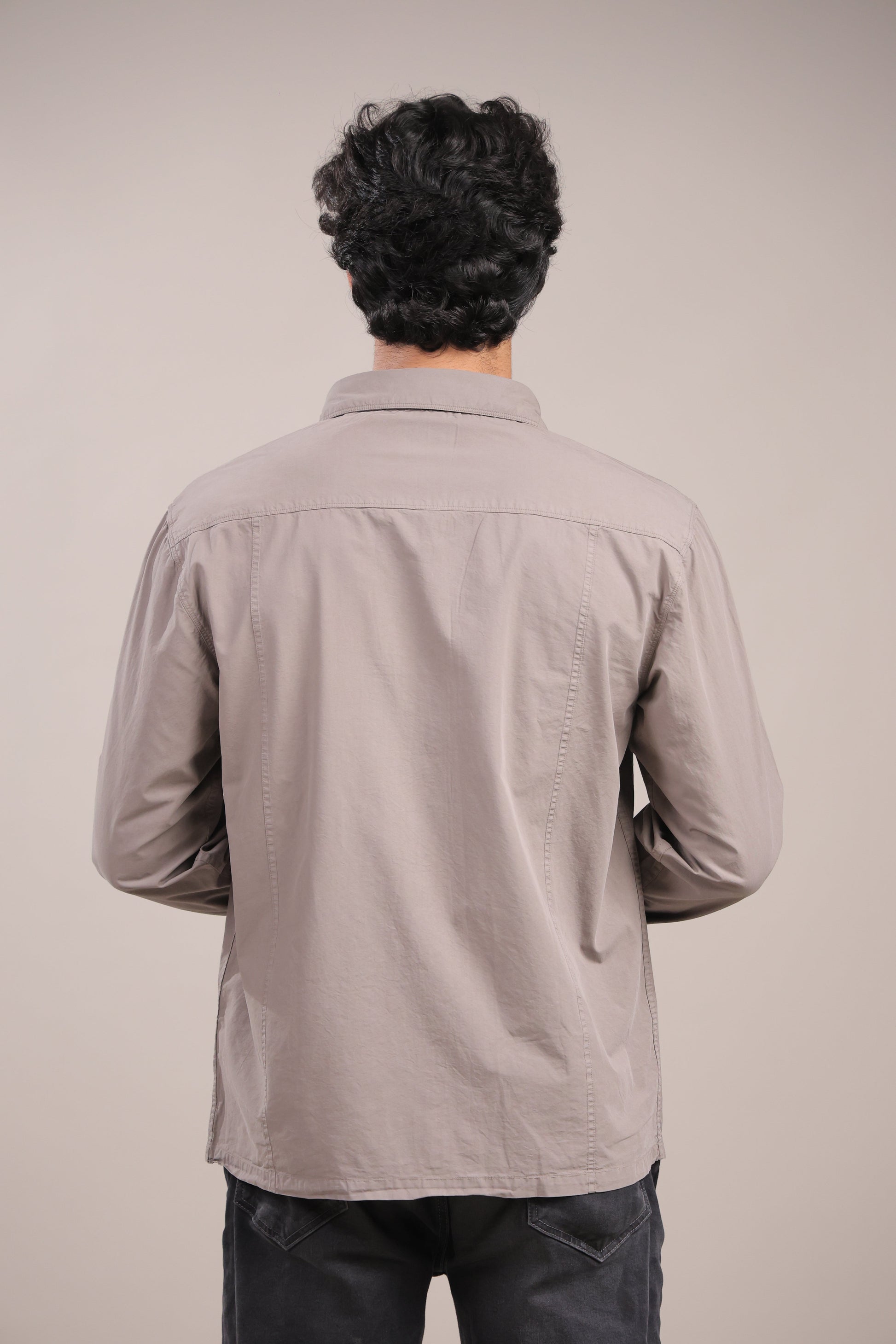 Prakriti – Grey Embroidered Recycled Shirt - Binioz