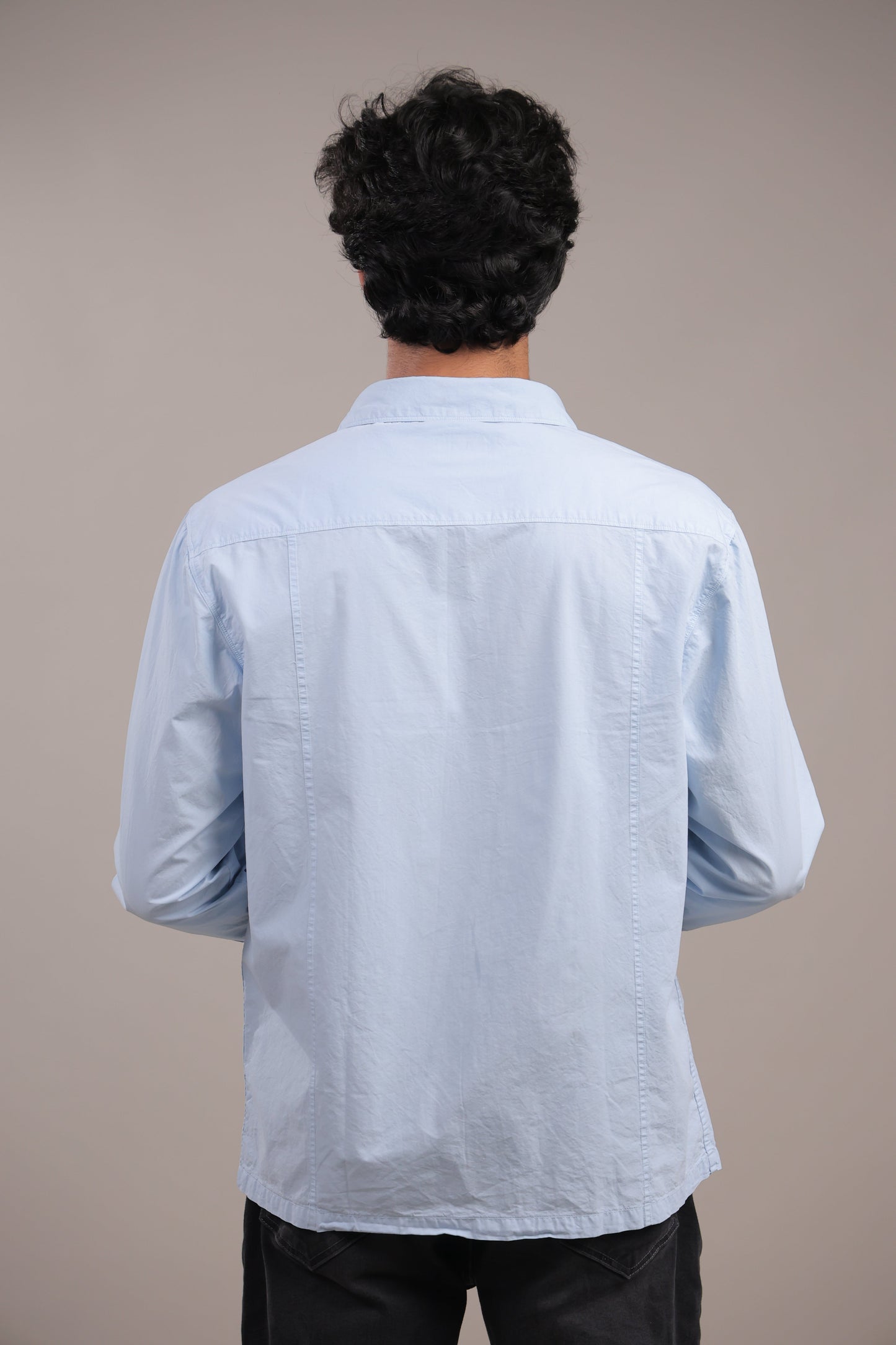 Prakriti – Light Blue Embroidered Recycled Shirt - Binioz