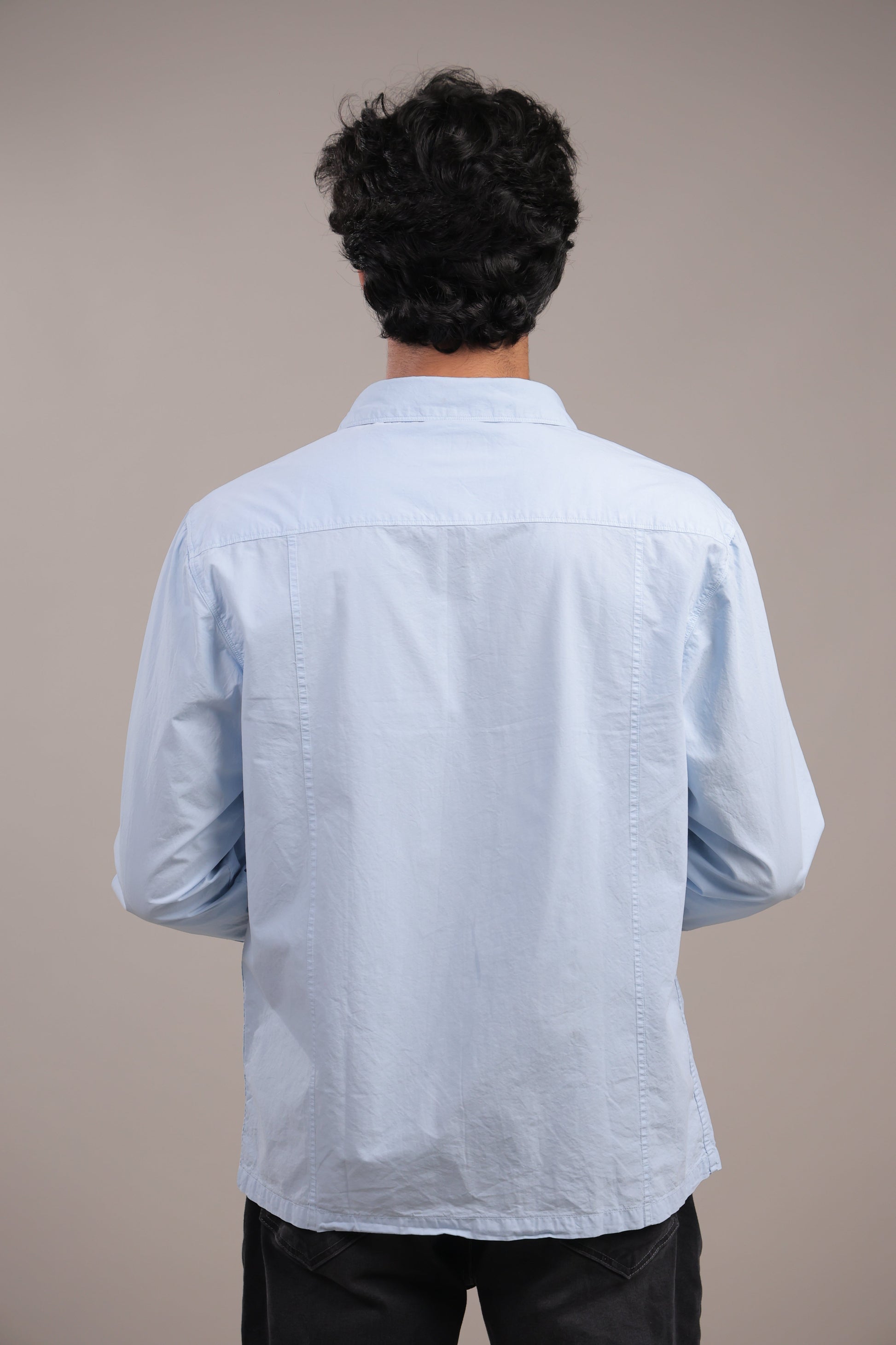 Prakriti – Light Blue Embroidered Recycled Shirt - Binioz
