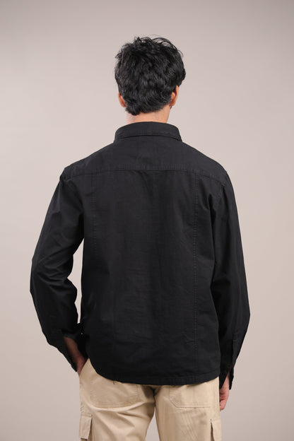 Prakriti – Plain Black Recycled Shirt - Binioz