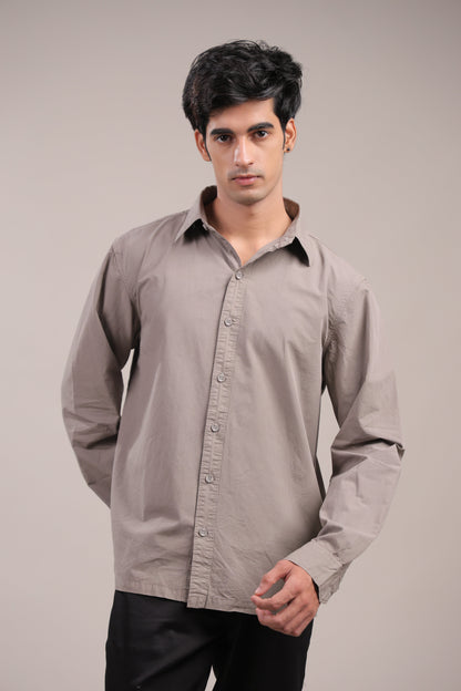 Prakriti – Plain Grey Recycled Shirt - Binioz