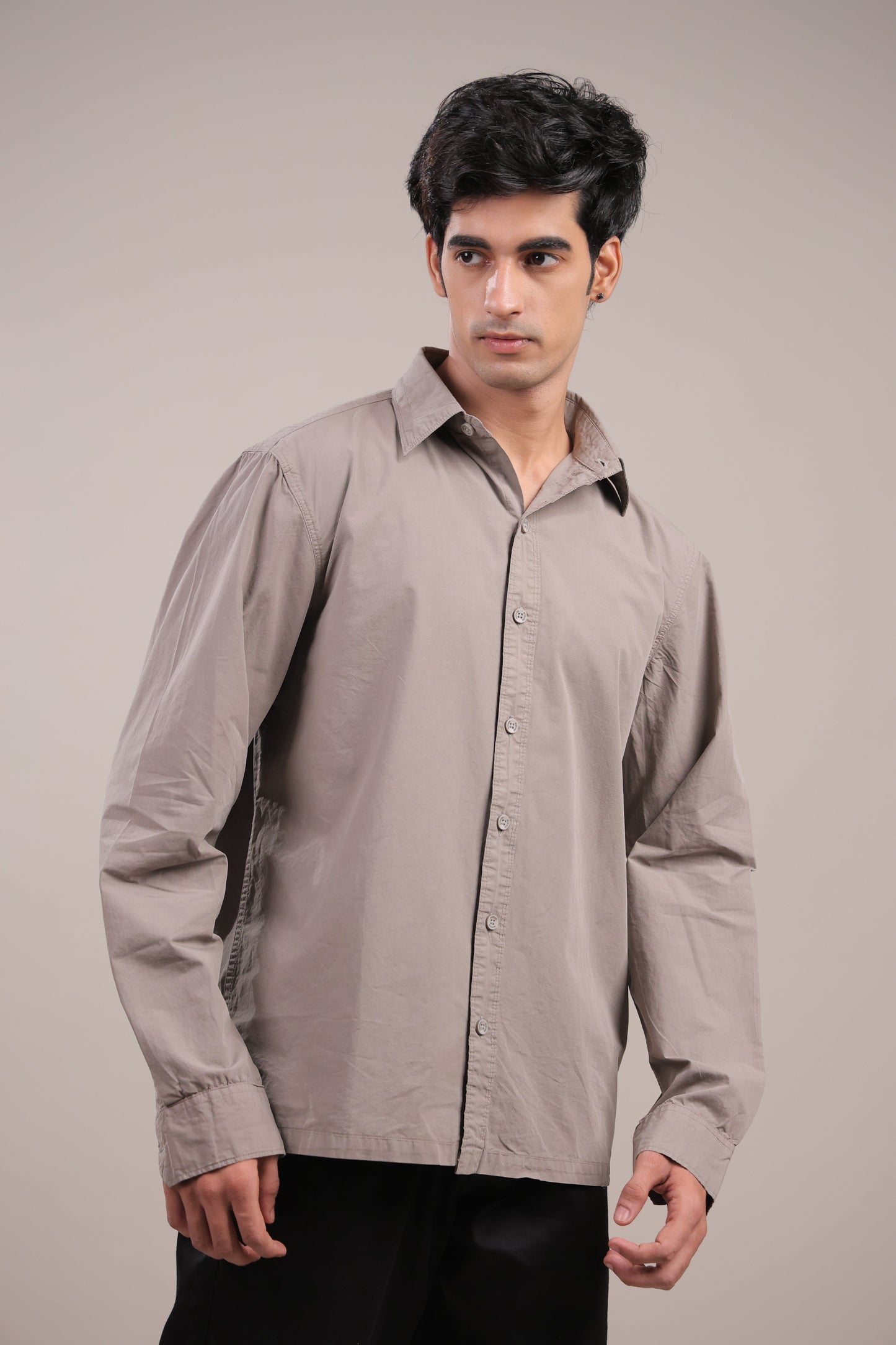 Prakriti – Plain Grey Recycled Shirt - Binioz
