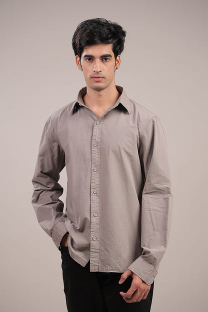 Prakriti – Plain Grey Recycled Shirt - Binioz
