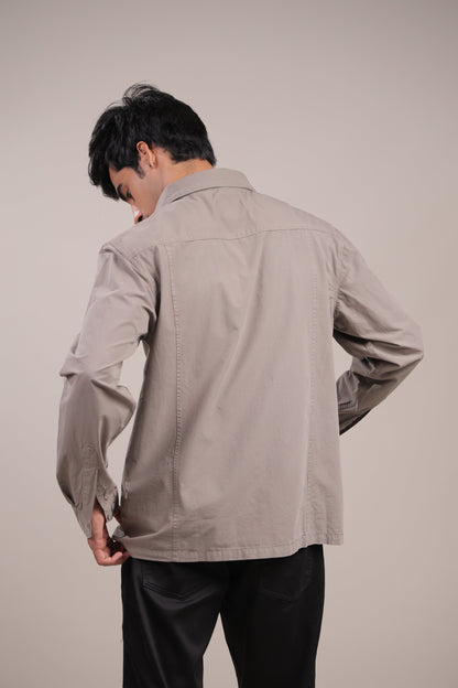 Prakriti – Plain Grey Recycled Shirt - Binioz