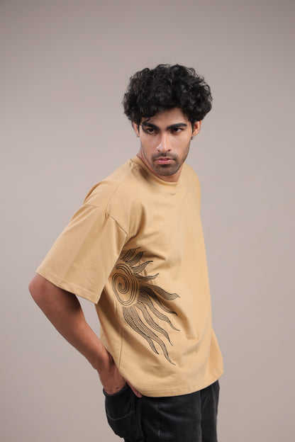 Sutra – Cream Embroidered T-Shirt - Binioz
