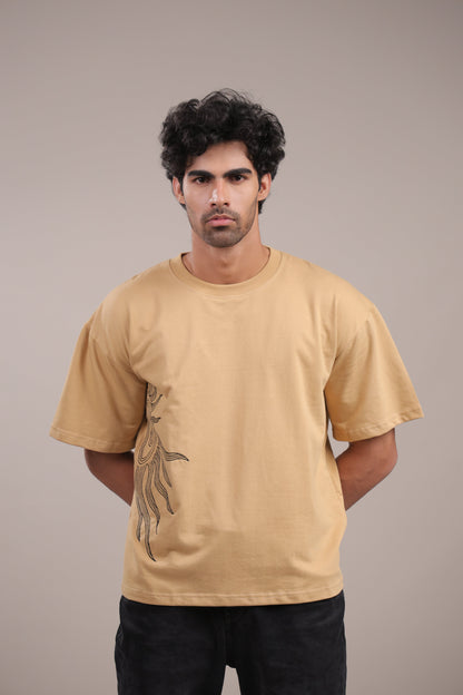 Sutra – Cream Embroidered T-Shirt - Binioz